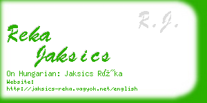 reka jaksics business card